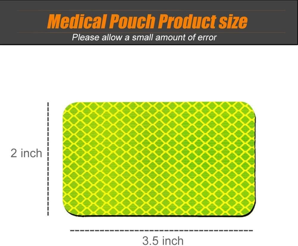 6 Pack Extra Reflective Patch Hook Fastener for Safety (Green)