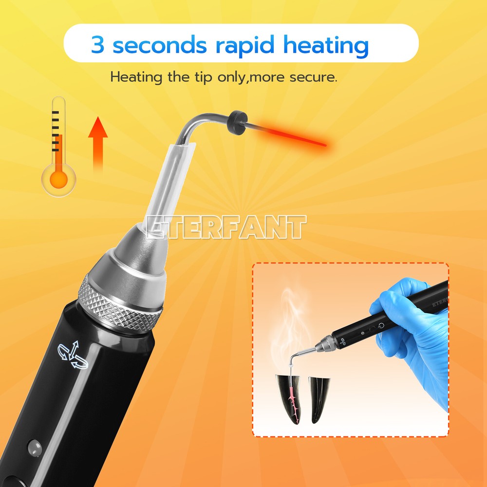 ETERFANT Dental Gutta Percha Obturation System Wireless Endo Heated Pen+2Tips