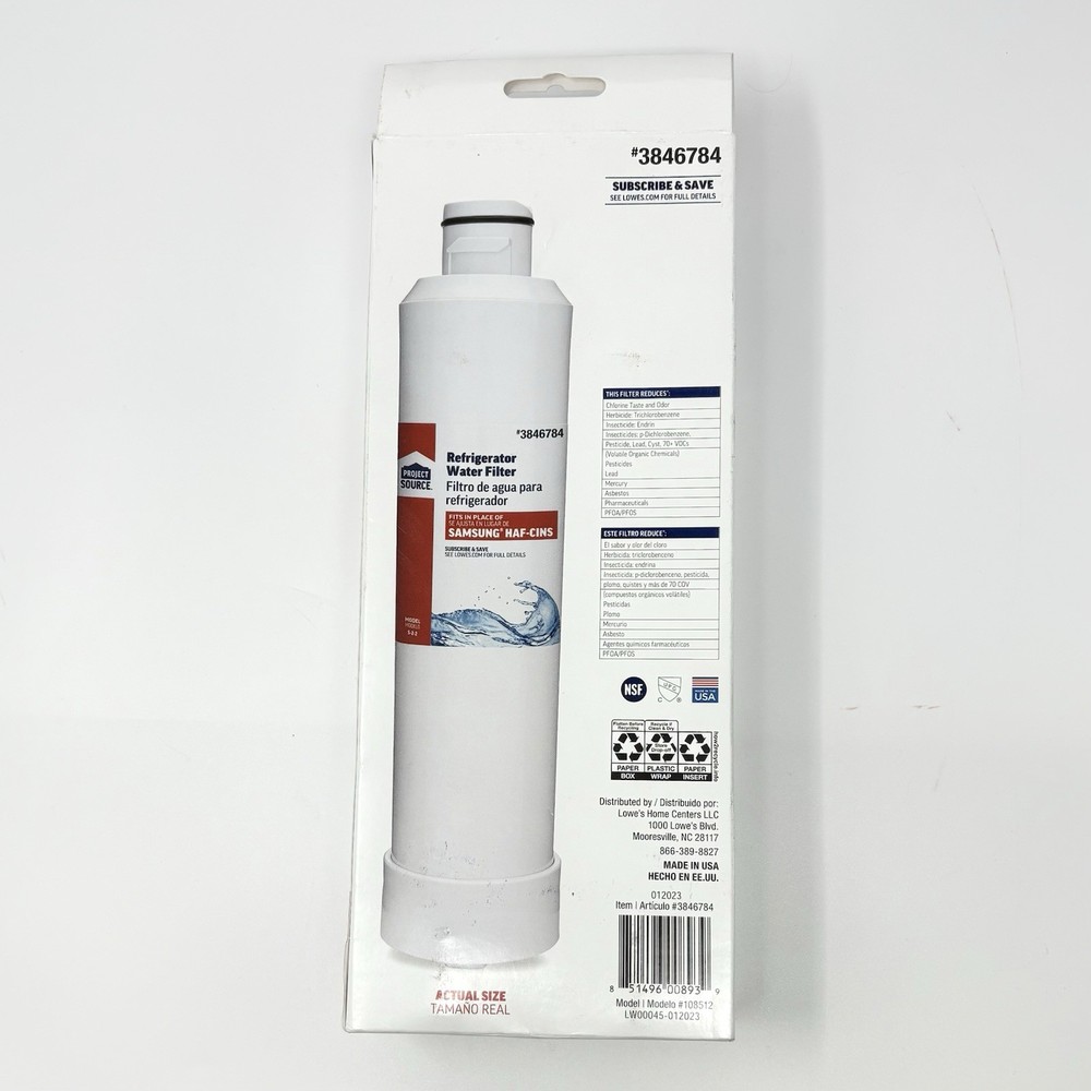 Project Source 3846784 S-2-2 Fridge Water Filter FOR Samsung HAF-CINS - 2 Pack