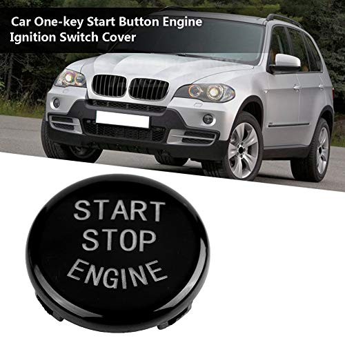 Push Button Switch, Car One-Key Start Button Engine Ignition Switch Cover Black