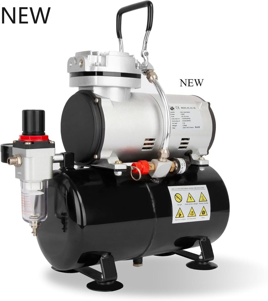 Timbertech Airbrush Compressor, High-performance Single-Piston Oil-free Mini,NEW