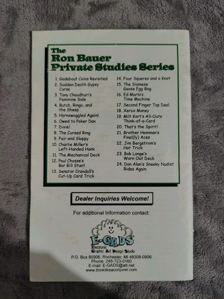CONDITION NOTE - The Ron Bauer 2008 Lecture: Notes from "The Underground Legend"