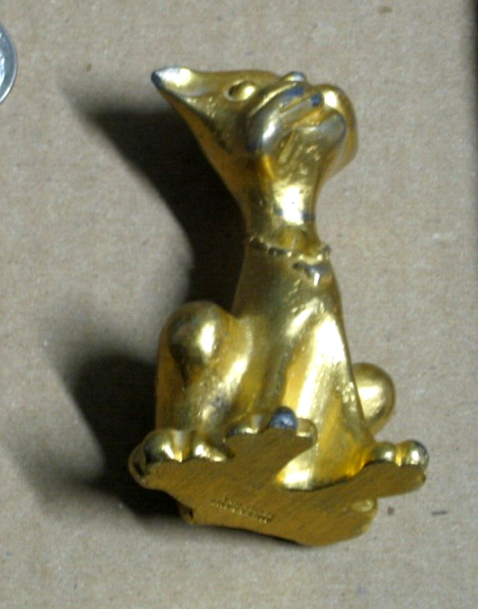 Vintage Gold - Mini Statue - Egyptian Cat Solid Pewter 2.5 “ Heavy