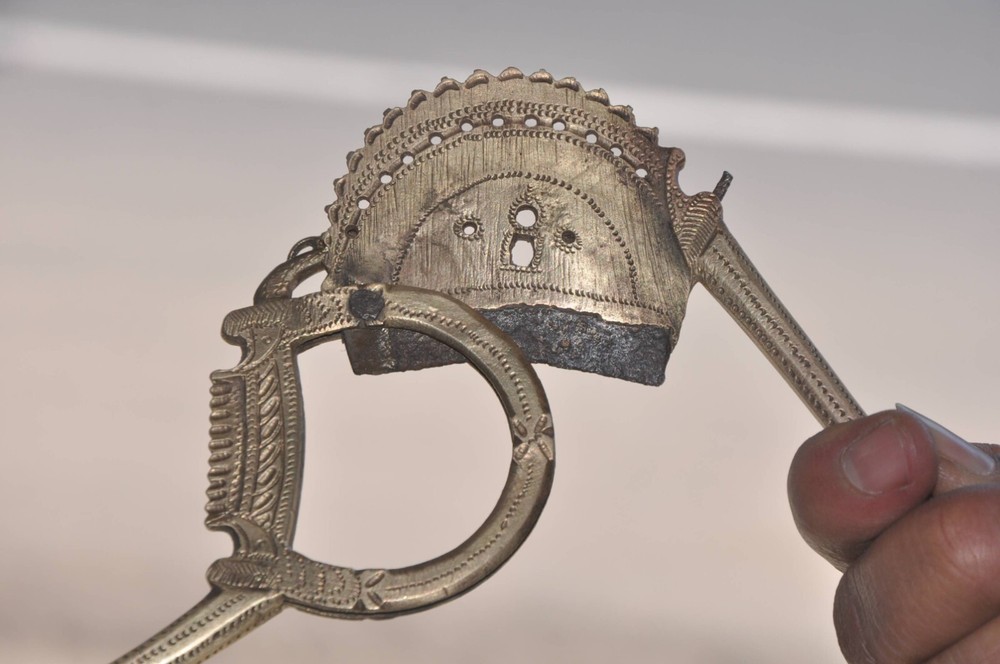 Vintage Brass Engraved Unique Shape Solid Betel Nut Cutter / Sarota