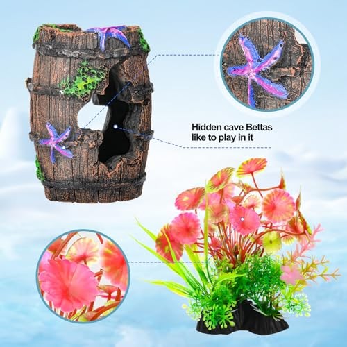 Fish Broken Barrel Decor Fish Tank Decorations Betta Fish Tank
