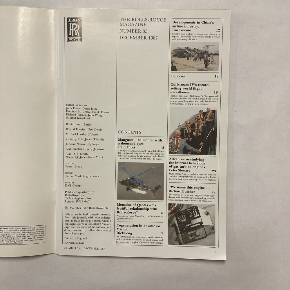 The Rolls-Royce Magazine - December 1987 Issue