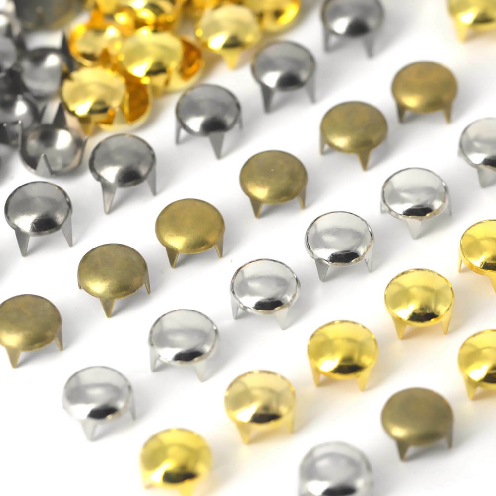 100pcs Half Round Dome Studs Claw Rivets for Leather Crafts DIY Accessories