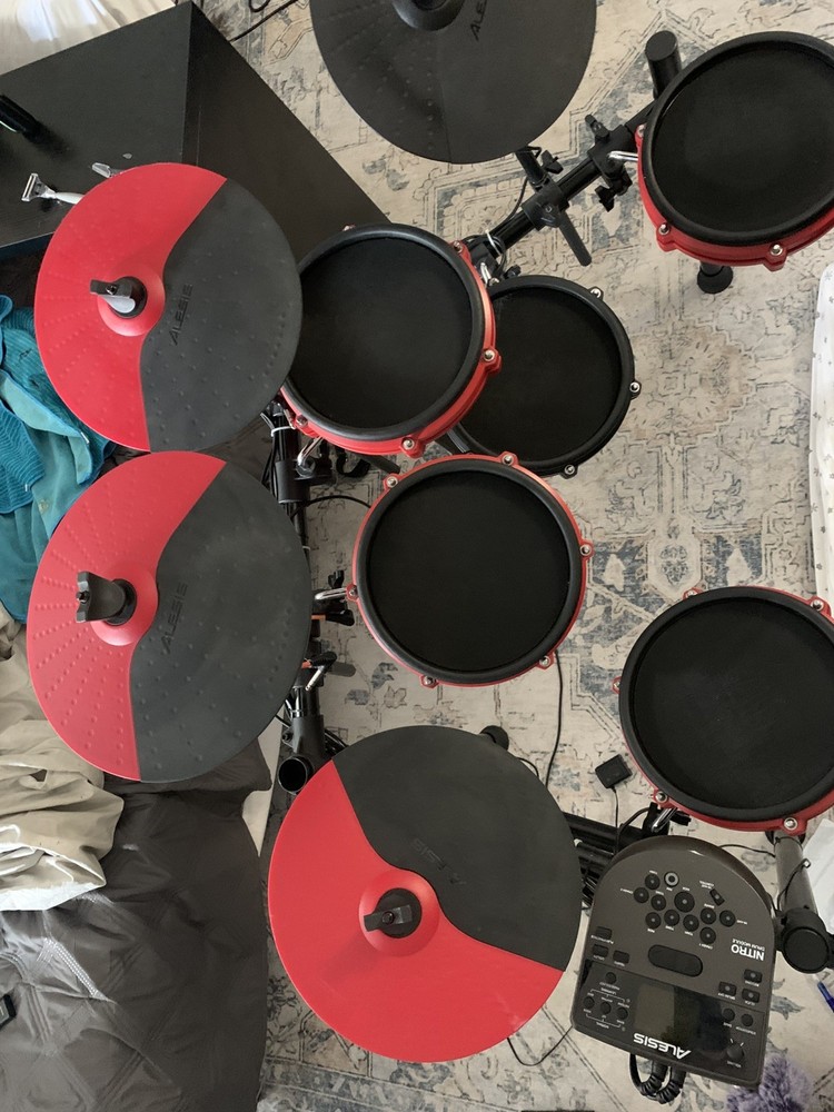 Alesis Nitro Max Expanded Electronic Drum Kit Red
