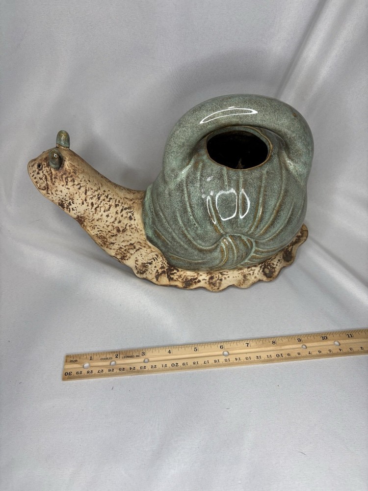 Vintage Stoneware Snail Watering Can Pitcher