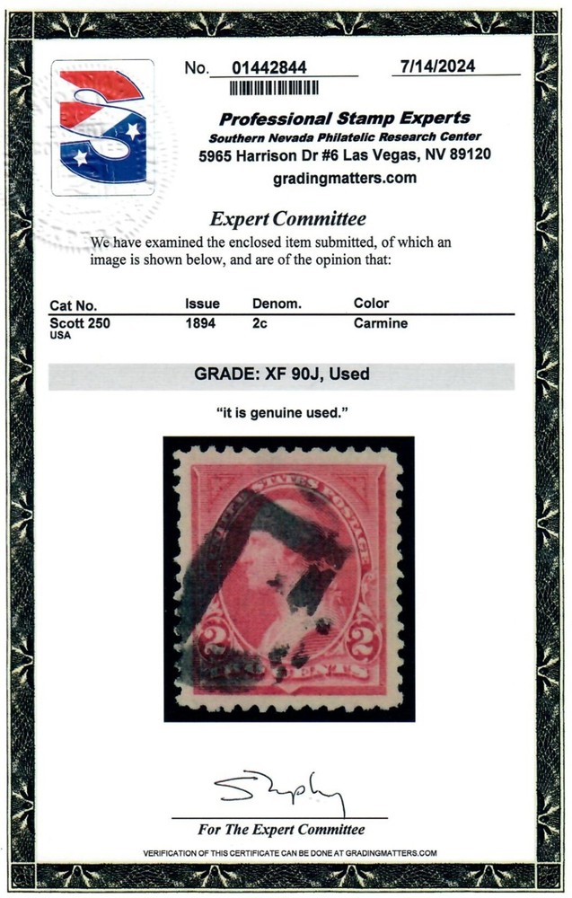 Scott 250 Used Premium Example PSE Graded XF 90J