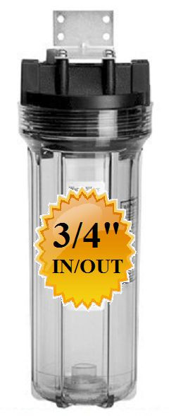 10" Single Stage Whole House Water Filtration System Clear Body 3/4" FNPT