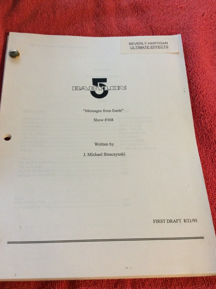 ORIGINAL SCRIPT BABYLON 5 MESSAGES FROM EARTH #308 JERRY DOYLE MICHAEL O'HARE