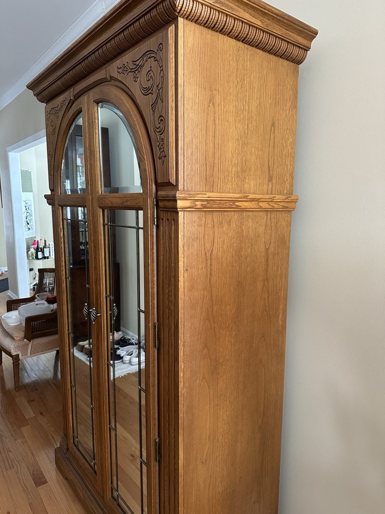 American Drew oak armoire with mirrors