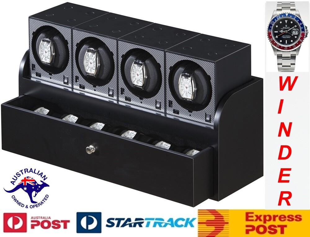 Quad "Boxy" Brand Brick Automatic Watch Winder + 6x storage System  - Model: 4B4