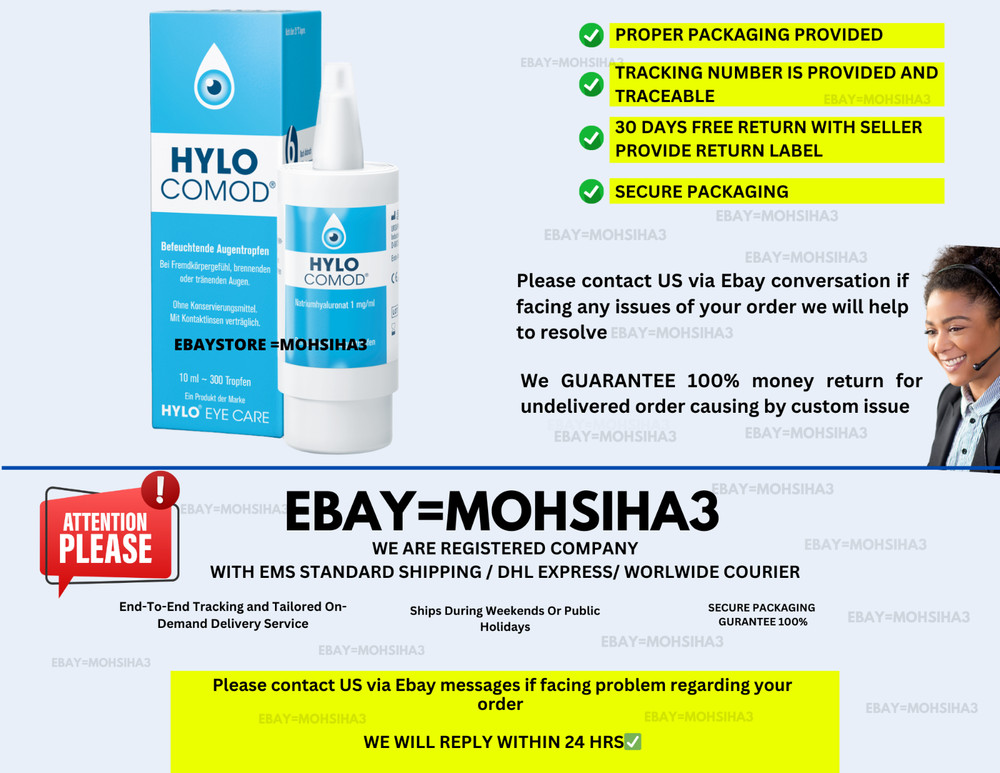 3 x HYLO COMOD EYE DROPS 10ML