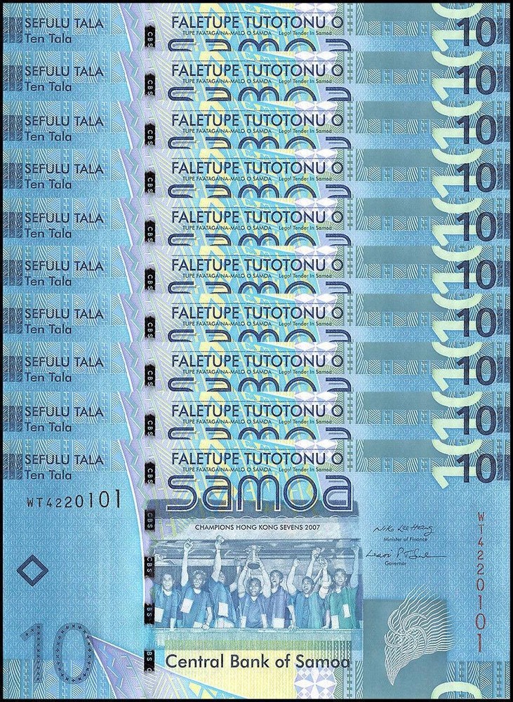 Samoa 10 Tala, 2008 ND, P-39a, UNC X 10 PCS