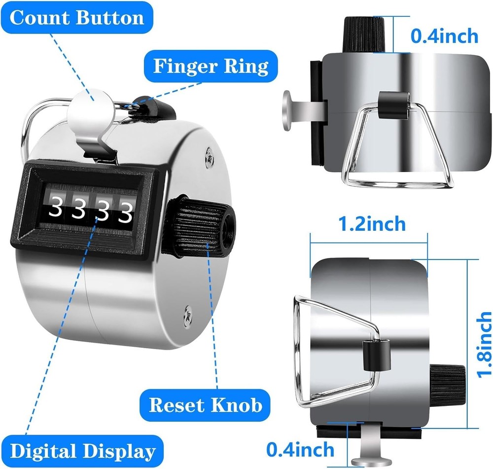 Easy-to-Use Handheld Click Counter - No Battery Needed, Accurate Counting