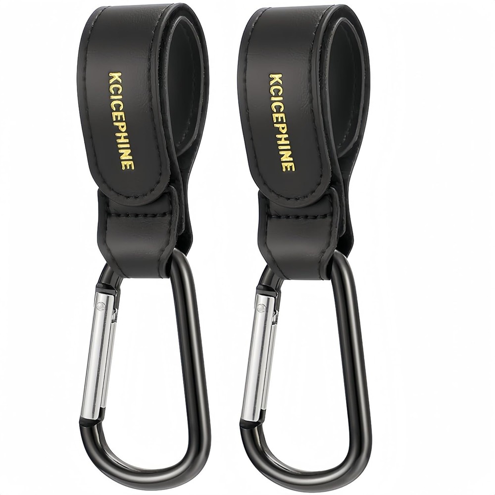 2 Pack Stroller Hooks, Stroller Straps for Diaper Bags,Adjustable Stroller Ca...