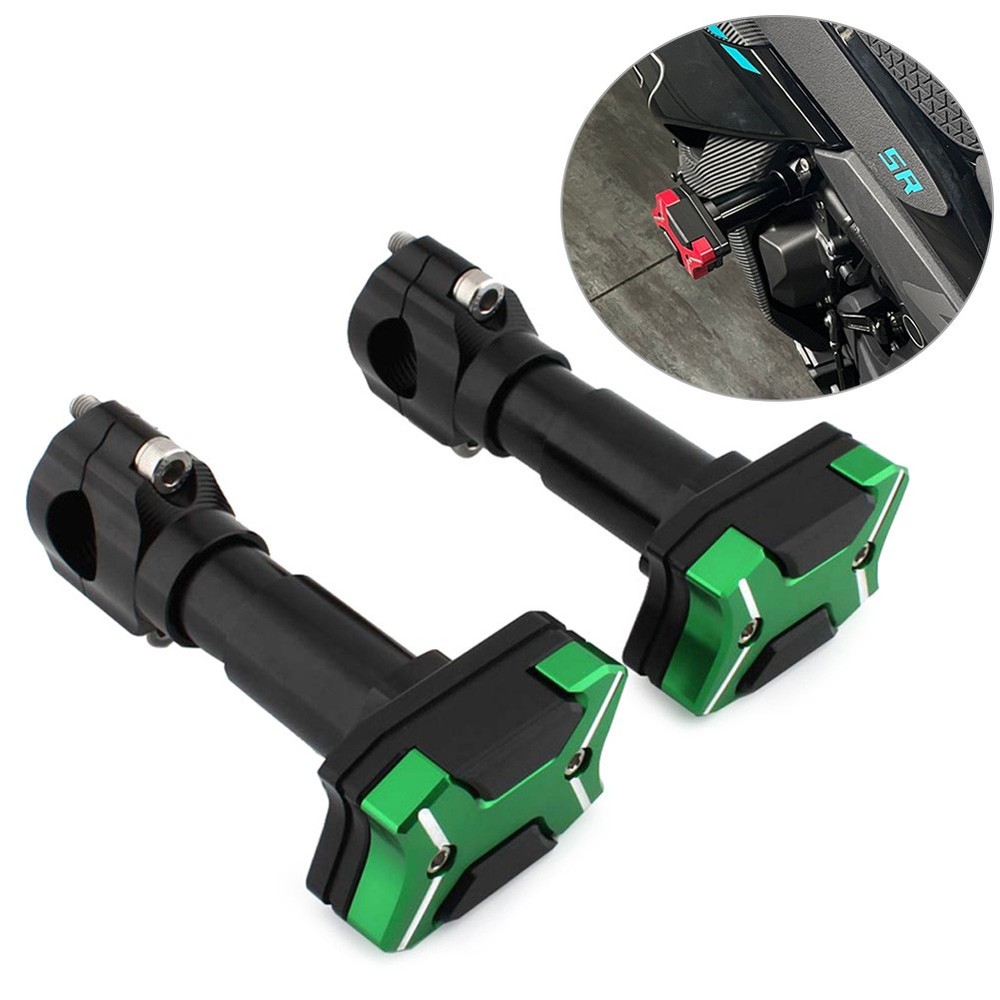 Universal Modified Engine Guard Crash Bar Frame Protector 22mm-30mm Pair Green