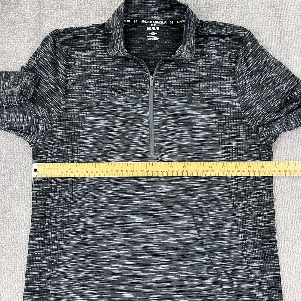 UNDER ARMOUR Pullover Mens Medium Fitted Heather Gray Golf Performance Stretch