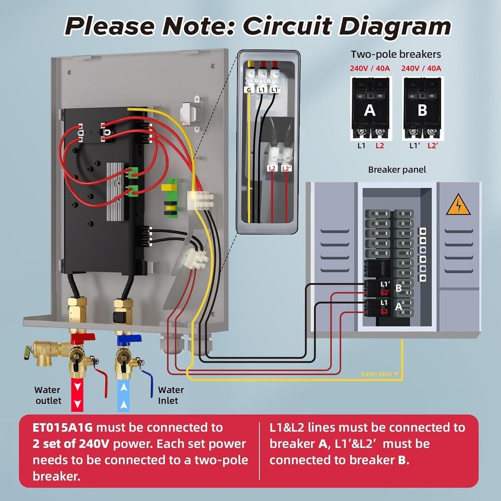 Used- 15KW Electric Tankless Water Heater Instant Hot On-demand for whole house