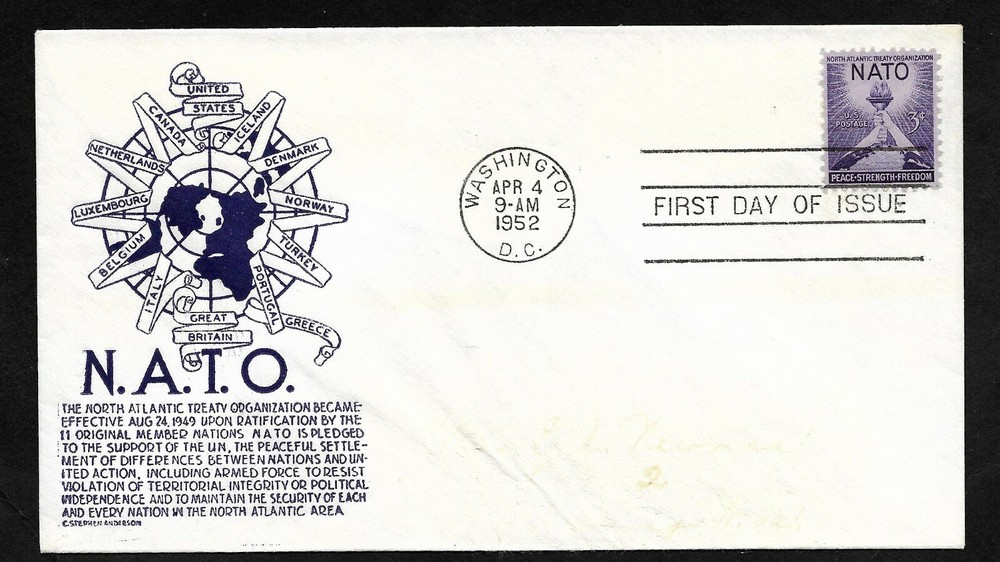 #1008 3c NATO - Anderson FDC
