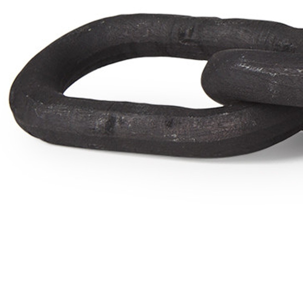 5" Black Solid Wood Tabletop Sculpture