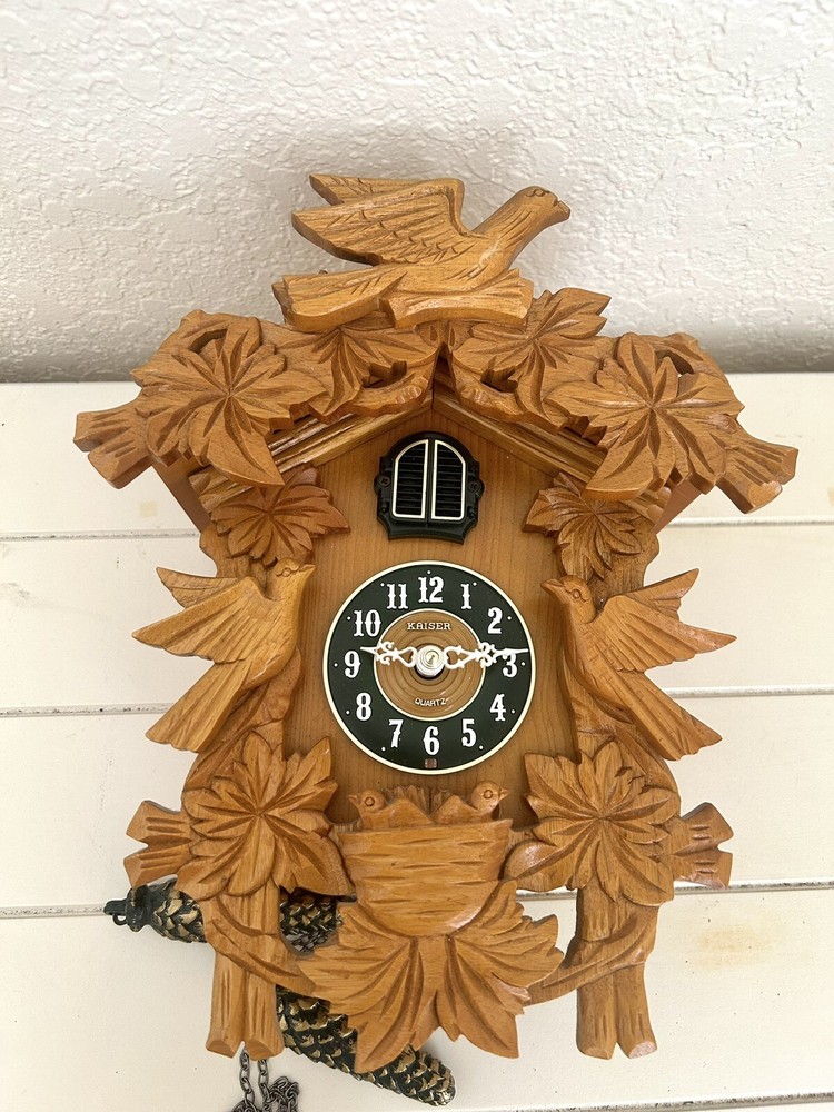 VINTAGE KAISER QUARTZ CUCKOO CLOCK BIRDS GERMAN
