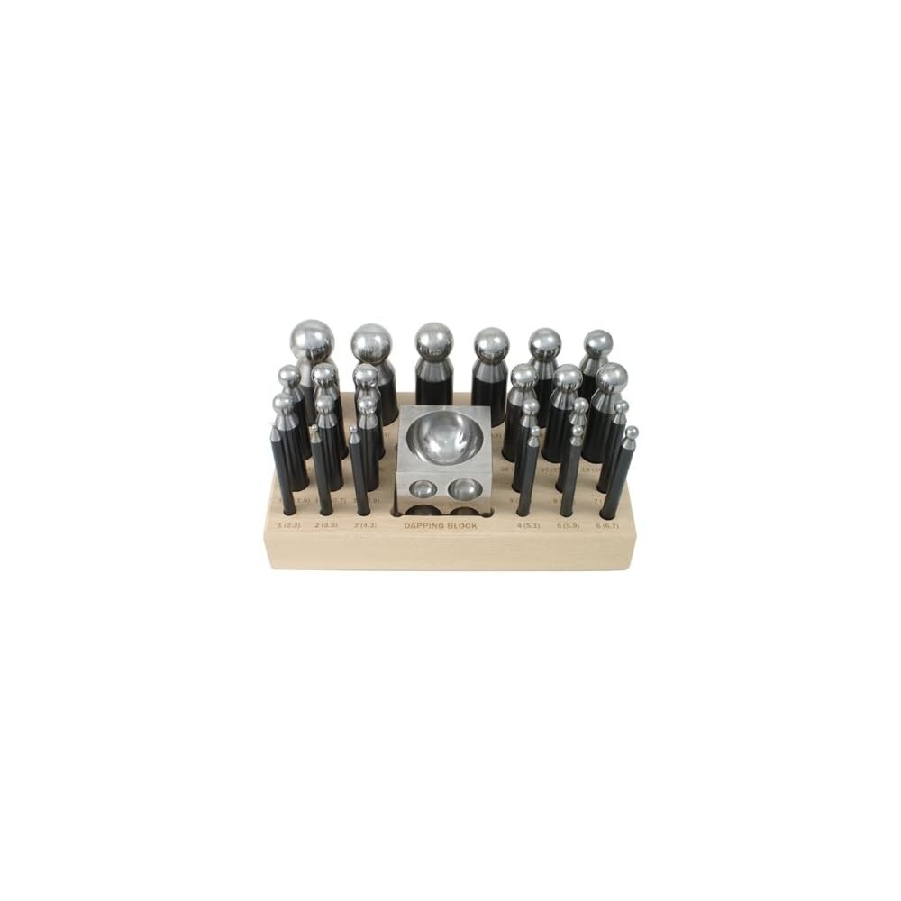 Dapping Set - 24 Punches and Block for Jewelry Making