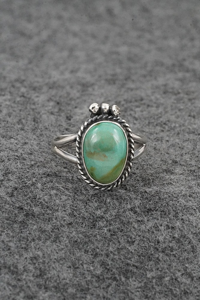 Turquoise & Sterling Silver Ring - Rosemary Saunders - Size 8