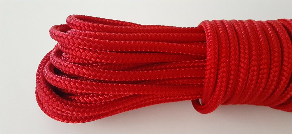 7/16 x 79 ft. Double Braid-Yacht Braid polyester rope. Red