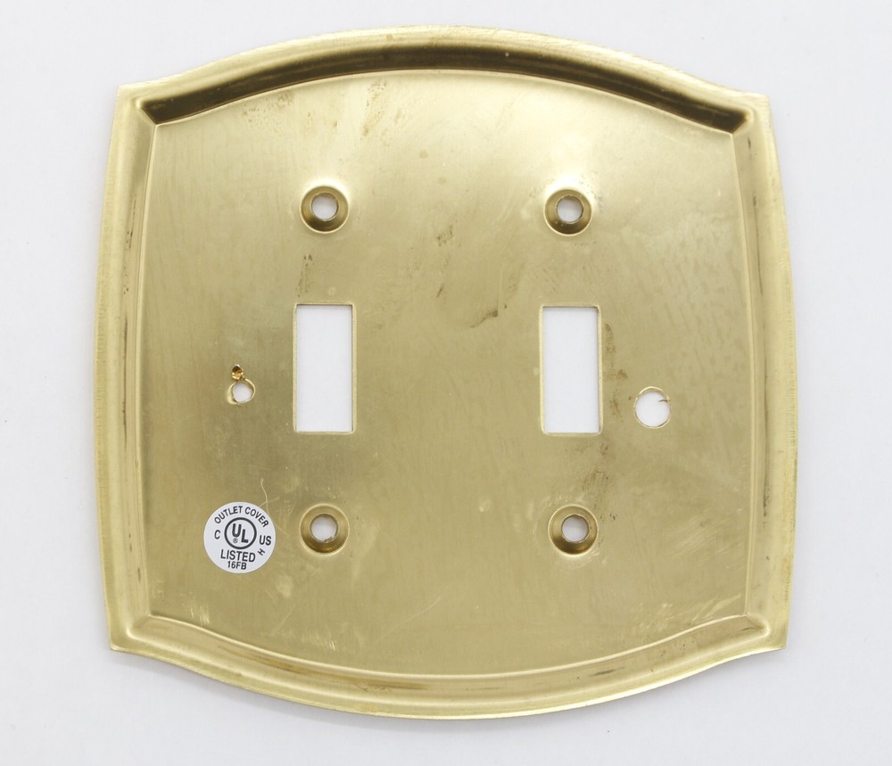 Modern Polished Brass 2 Gang Light Switch Cover