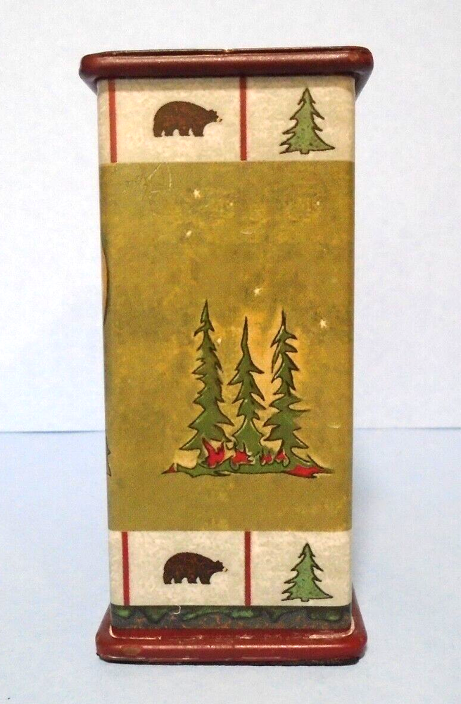 Rustic Moose/Bear Bathroom Set Tissue BoxHolder-Toothbrush Holder-3 Trees