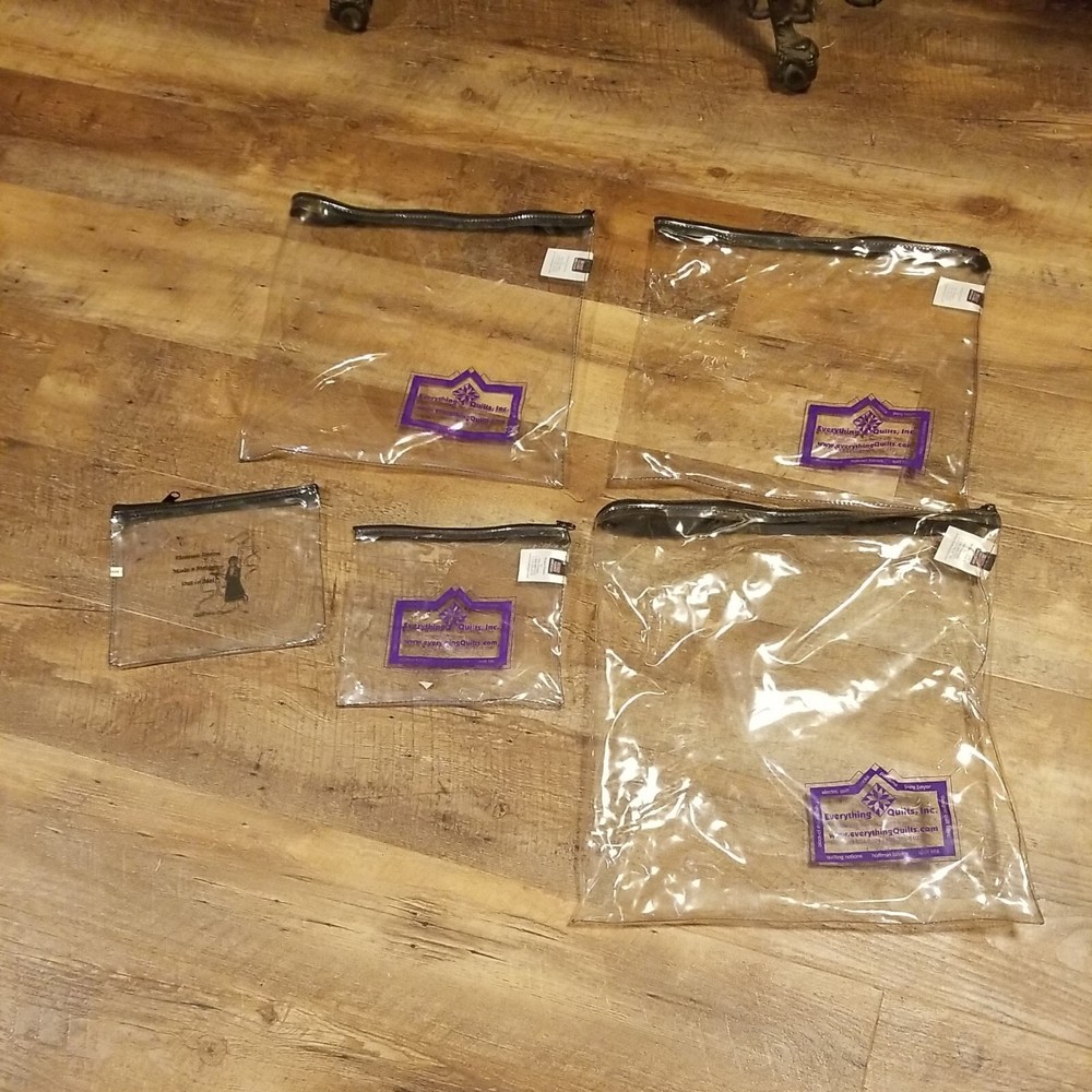 5 Plastic Project Pouches For Quilters