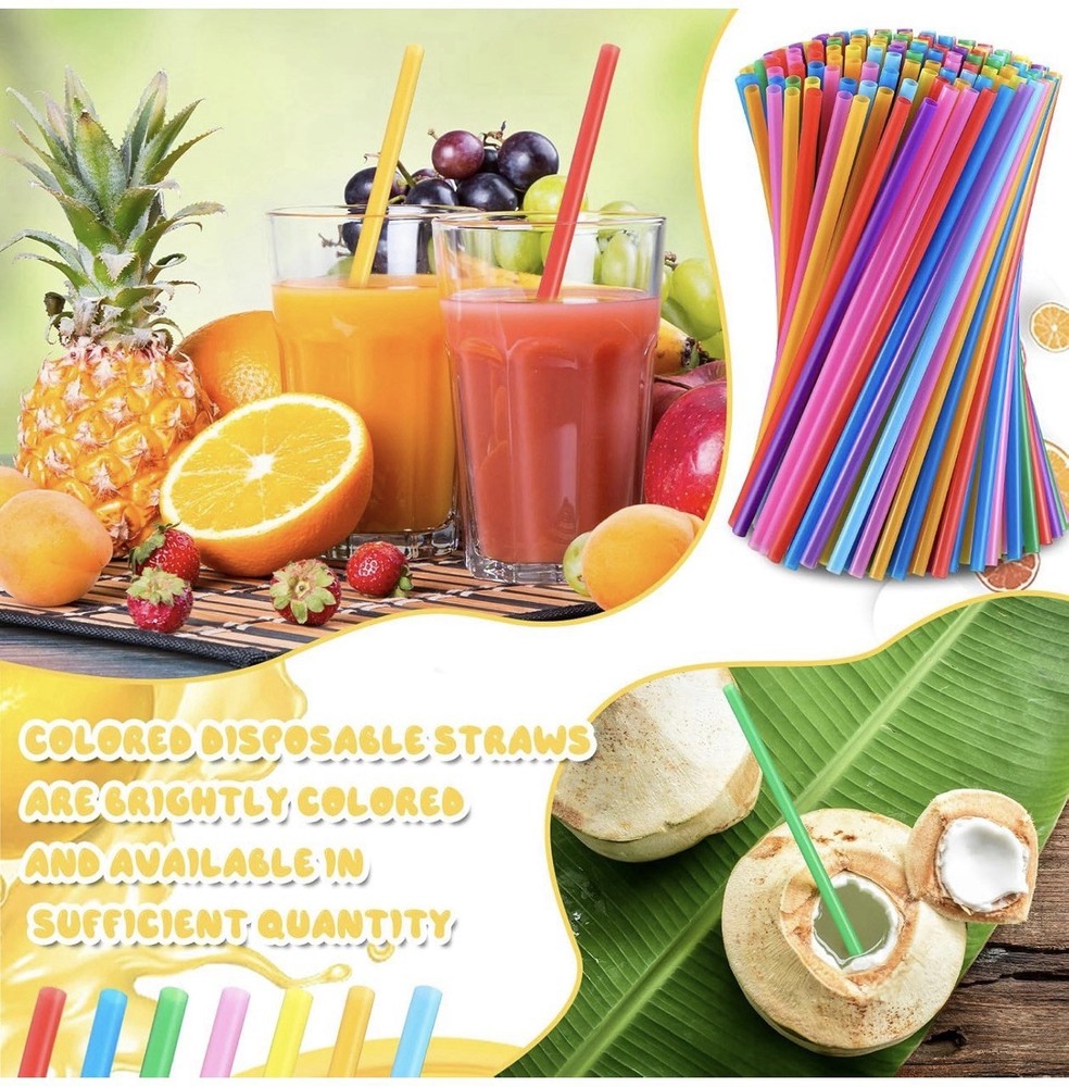 3000 Pcs Disposable Drinking Straws Assorted Colors