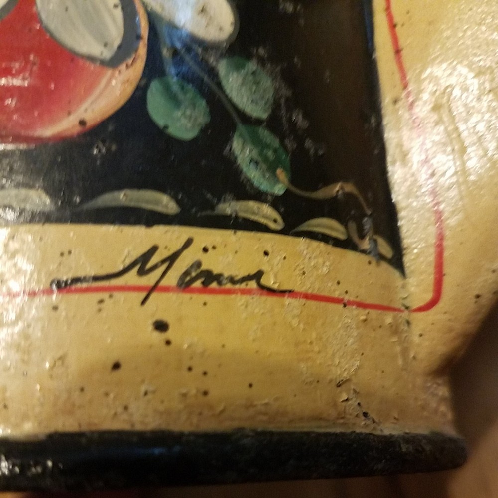 Vintage Tole Painted Galvanized Tin Watering Can