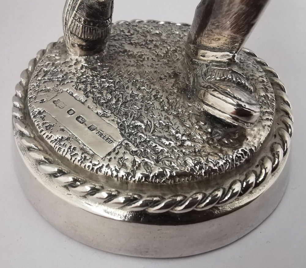 Large 8 Inch Solid Silver Golfer Figurine Or Trophy - Sheffield 1987