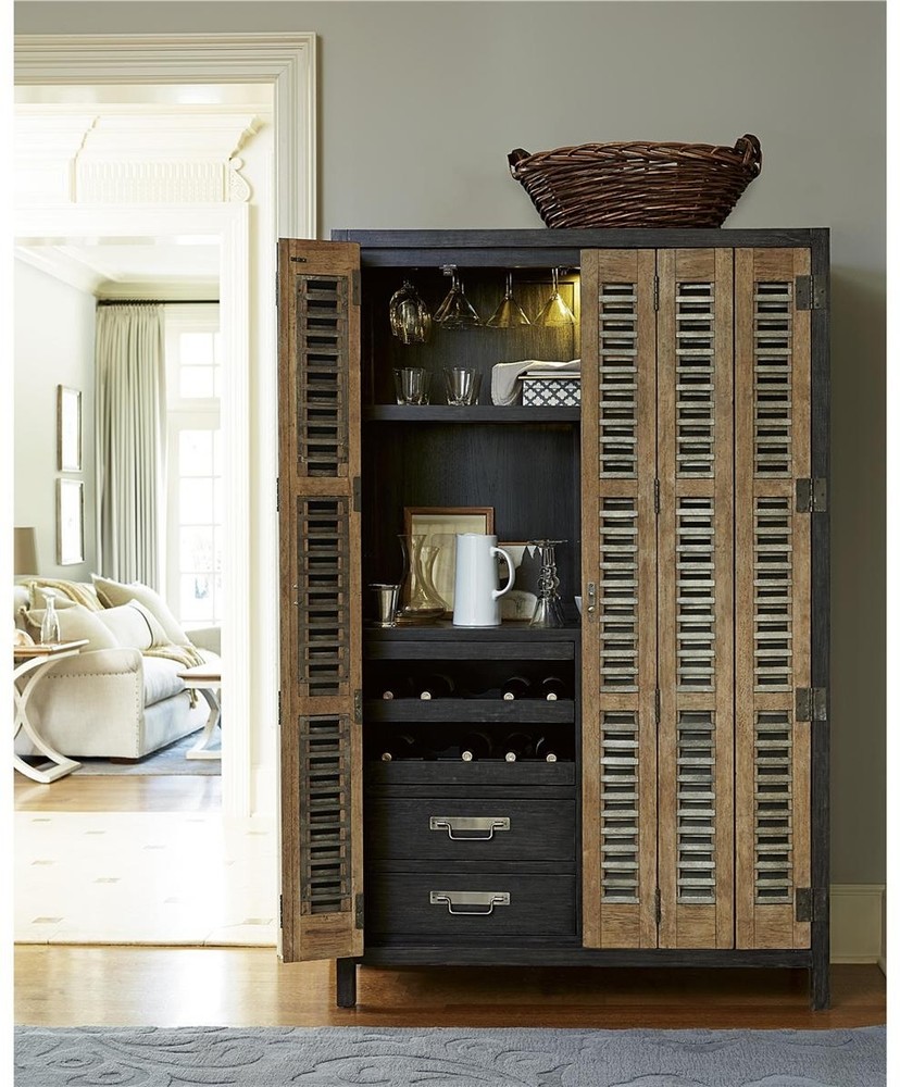 Elegant Bisque and Cobalt Black Libations Locker