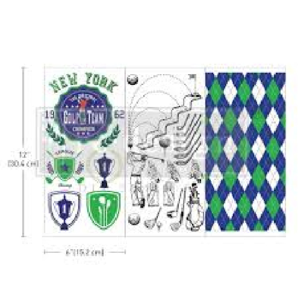 DECOR TRANSFERS - GOLF -  3 SHEETS - 6" X 12"