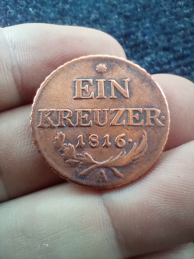 1816-A  Austria Ein Kreuzer --Very Strong Details !!