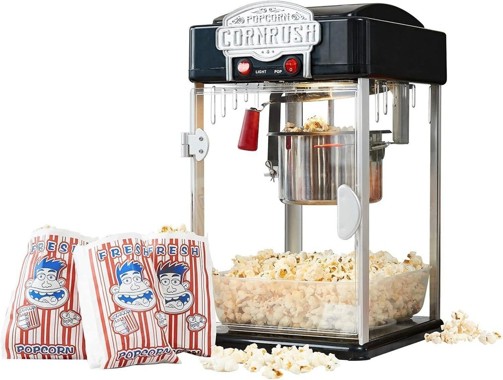 Popcorn Popper Machine-4 OZ Popcorn Maker w/Nonstick Kettle Warming Light US