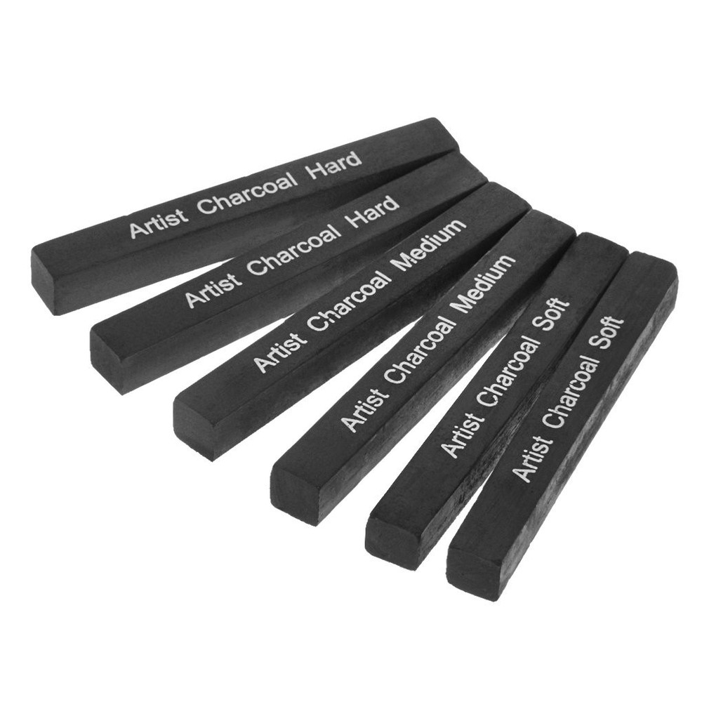 Artist Compressed Charcoal Sticks for Sketching, Drawing, Shading, Soft, Medium,