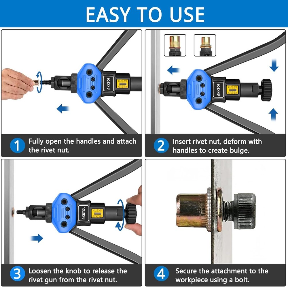 AKKTOL Rivet Nut Tool kit, 16" Rivnut Kit 16"