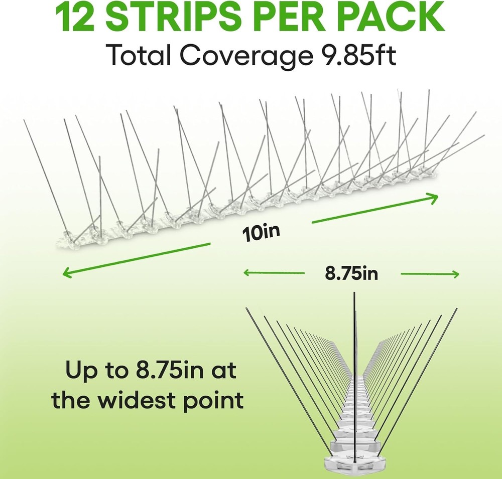 Versatile 10ft Bird Spike System - Corrosion Resistant, Ideal for Any Surface