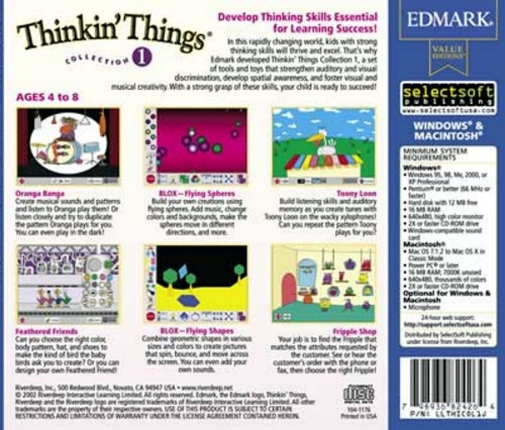 Thinkin' Things Collection 1 Ages 4-6 Edutainment PC Software Sealed New