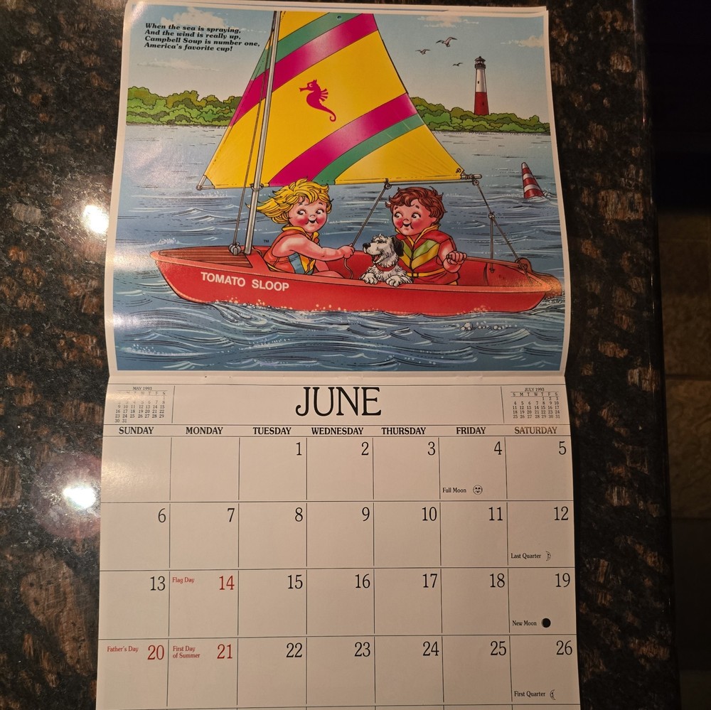 1993 Campbell Kid Calendar- NICE!