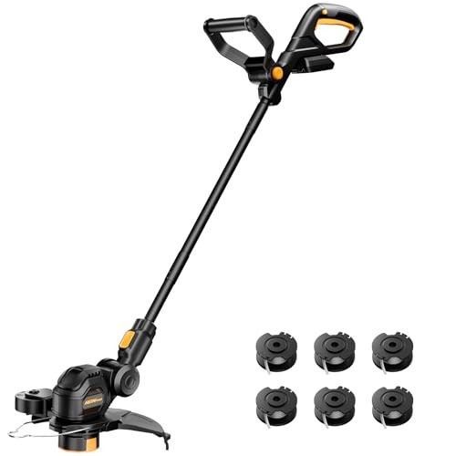 Cordless 12-Inch Electric String Trimmer, Battery Powered Weed Wacker, Auto Line