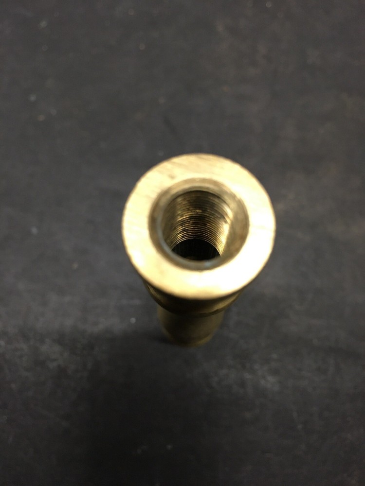 SOLID BRASS TURNED NECK / SPINDLE 4 1/8” Ht., THREADED 1 /8 IPS UNF BRASS