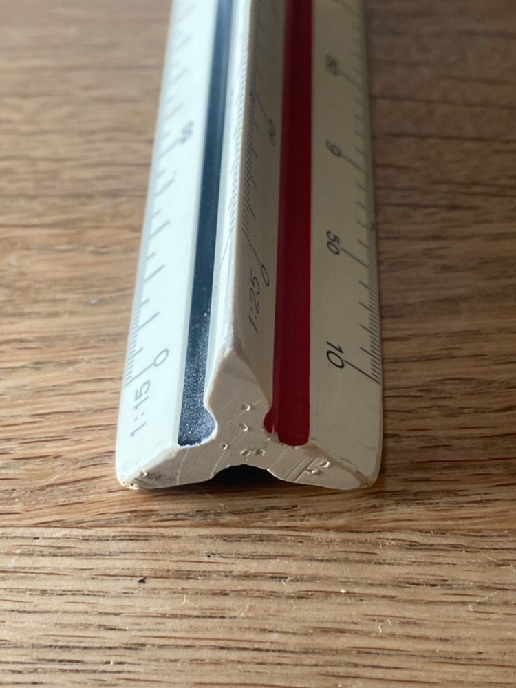 Faber Castell 883-G Vintage Triangular Ruler.Architect/Engineer/Draughtsman used