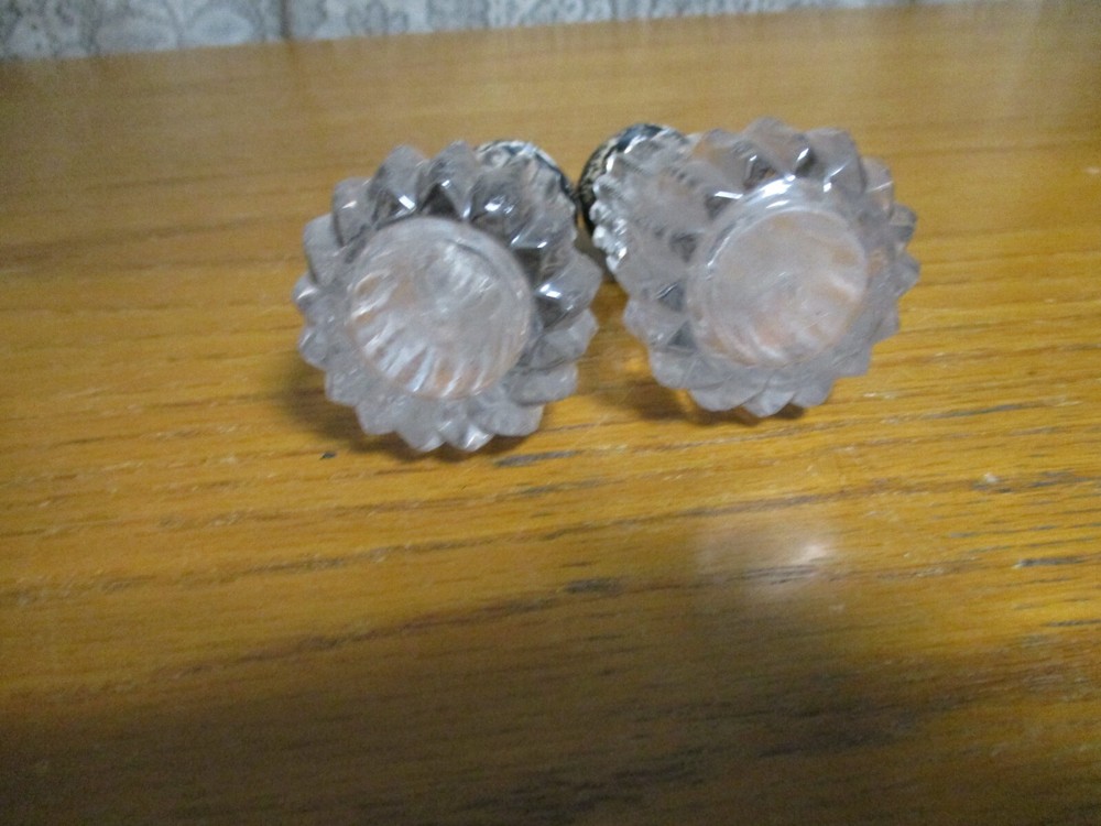 Vintage Crystal Salt & Pepper Shakers - 3" tall